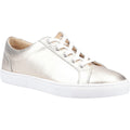Gold - Front - Hush Puppies Womens-Ladies Tessa Metallic Leather Shoes