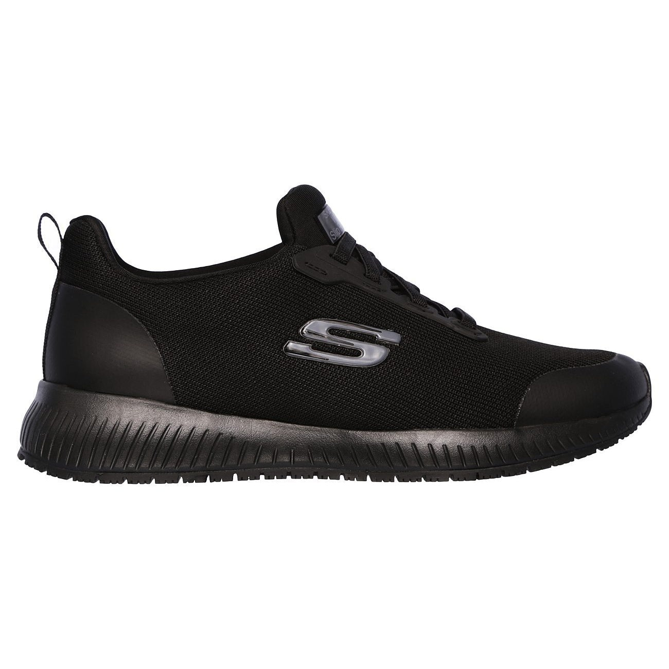Black - Back - Skechers Womens-Ladies Squad SR Wide Shoes