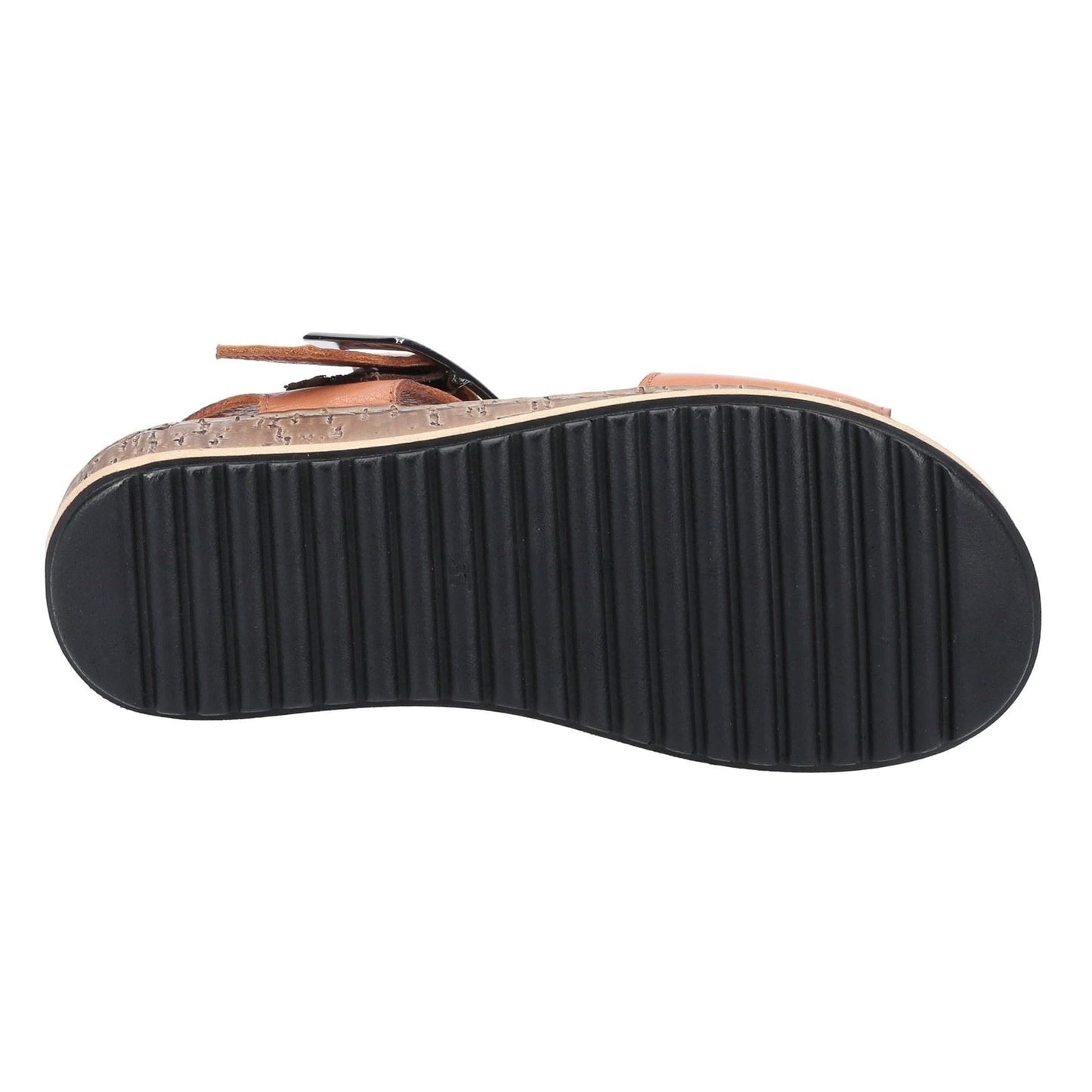 Tan - Lifestyle - Hush Puppies Womens-Ladies Ellie Leather Wedge Sandals