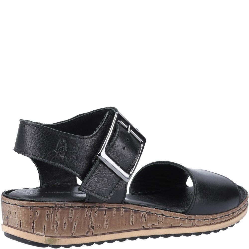 Black - Lifestyle - Hush Puppies Womens-Ladies Ellie Leather Wedge Sandals