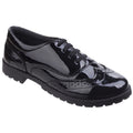 Black - Front - Hush Puppies Girls Eadie Patent Leather School Shoes