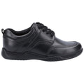 Black - Back - Hush Puppies Boys Harvey Leather School Shoes