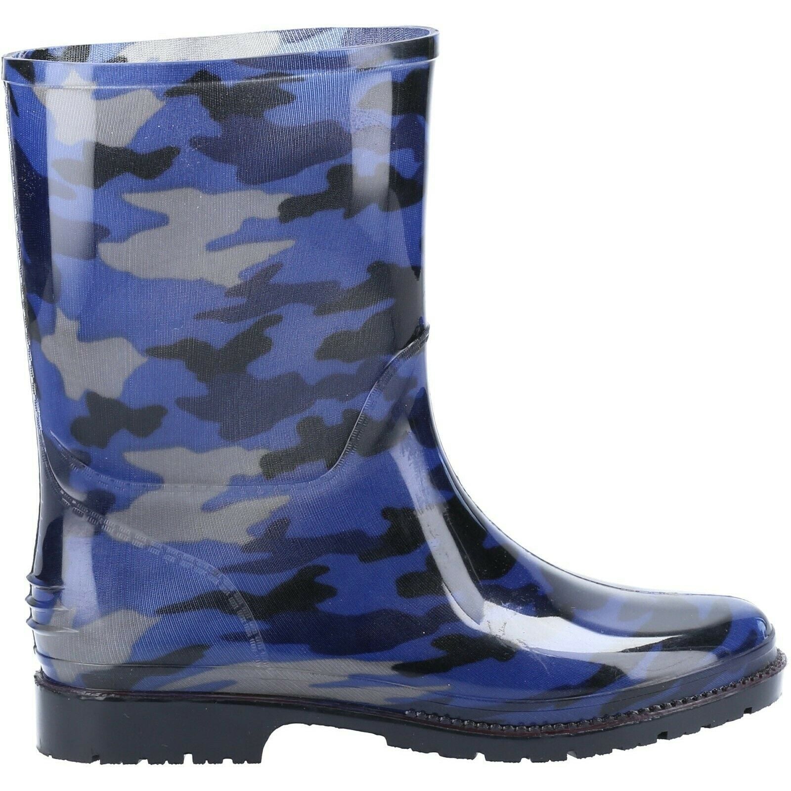 Navy - Back - Cotswold Childrens-Kids PVC Wellington Boots