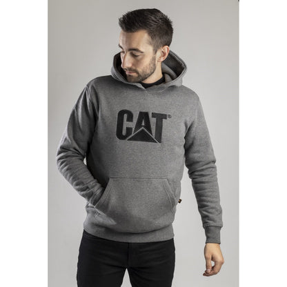 Heather Grey - Side - Caterpillar Trademark CW10646 Hooded Sweatshirt - Mens Sweatshirts