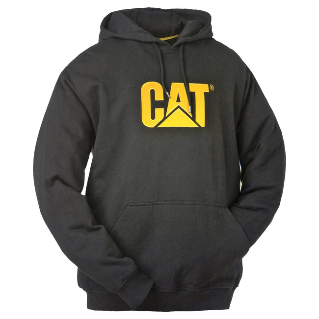 BLACK - Front - Caterpillar Trademark CW10646 Hooded Sweatshirt - Mens Sweatshirts