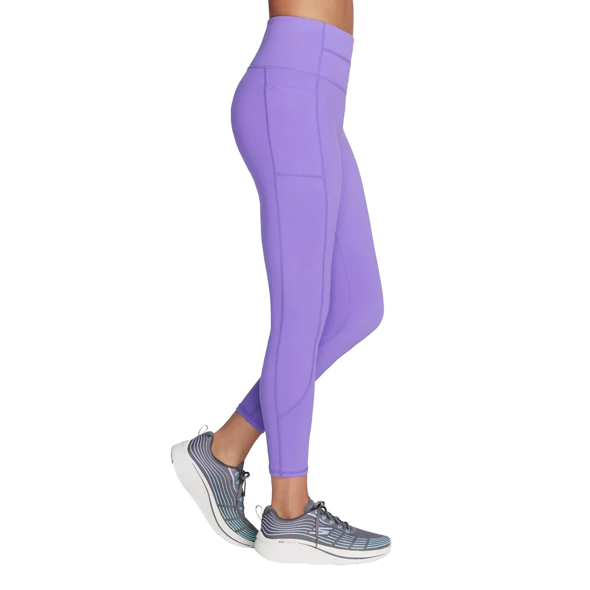 Neon Pink-Purple - Side - Skechers Womens-Ladies Gowalk High Waist 3-4 Leggings