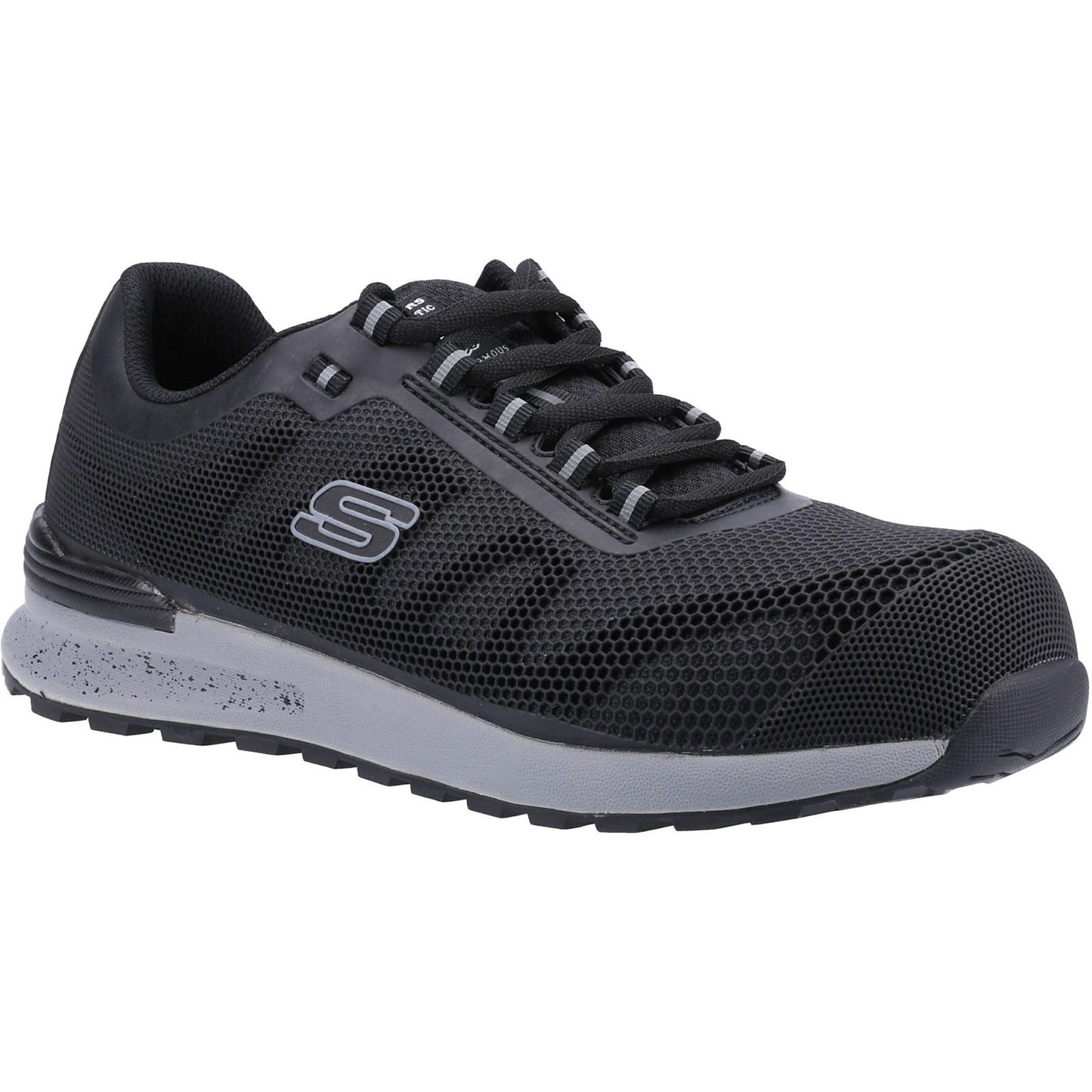 Black - Front - Skechers Mens Bulklin Bragoo Safety Trainers