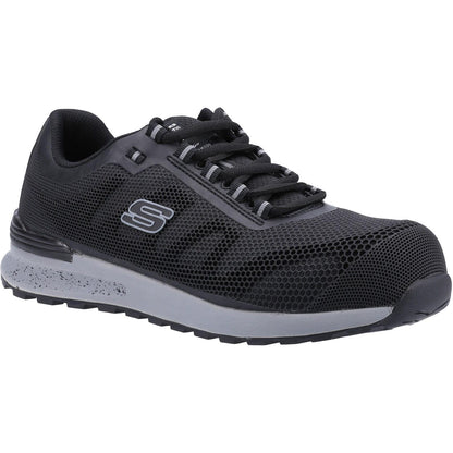 Black - Front - Skechers Mens Bulklin Bragoo Safety Trainers