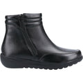 Black - Back - Fleet & Foster Womens-Ladies Morocco Twin Zip Leather Ankle Boots