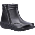 Black - Front - Fleet & Foster Womens-Ladies Morocco Twin Zip Leather Ankle Boots
