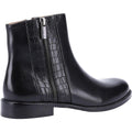 Black - Side - Hush Puppies Womens-Ladies Frances Crocodile Leather Ankle Boots