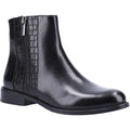 Black - Front - Hush Puppies Womens-Ladies Frances Crocodile Leather Ankle Boots