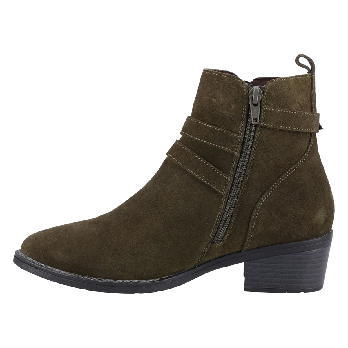 Khaki Brown - Lifestyle - Hush Puppies Womens-Ladies Jenna Leather Ankle Boots