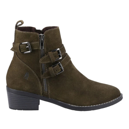 Khaki Brown - Pack Shot - Hush Puppies Womens-Ladies Jenna Leather Ankle Boots