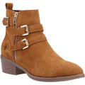 Tan - Front - Hush Puppies Womens-Ladies Jenna Leather Ankle Boots