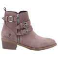 Taupe - Back - Hush Puppies Womens-Ladies Jenna Leather Ankle Boots