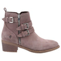 Taupe - Back - Hush Puppies Womens-Ladies Jenna Leather Ankle Boots