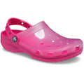 Candy Pink - Front - Crocs Womens-Ladies Transparent Clogs