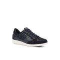 Navy-Blue - Front - Geox Womens-Ladies Myria Leather Trainers