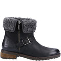 Black - Back - Hush Puppies Womens-Ladies Tyler Leather Ankle Boots