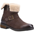 Brown - Front - Hush Puppies Womens-Ladies Tyler Leather Ankle Boots