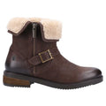 Brown - Back - Hush Puppies Womens-Ladies Tyler Leather Ankle Boots