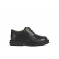 Black - Back - Geox Boys Shaylax Leather School Shoes