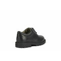 Black - Side - Geox Boys Shaylax Leather School Shoes