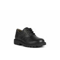 Black - Front - Geox Boys Shaylax Leather School Shoes