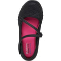 Black - Pack Shot - Skechers Girls Breathe Easy Leather Relaxed Fit School Shoes