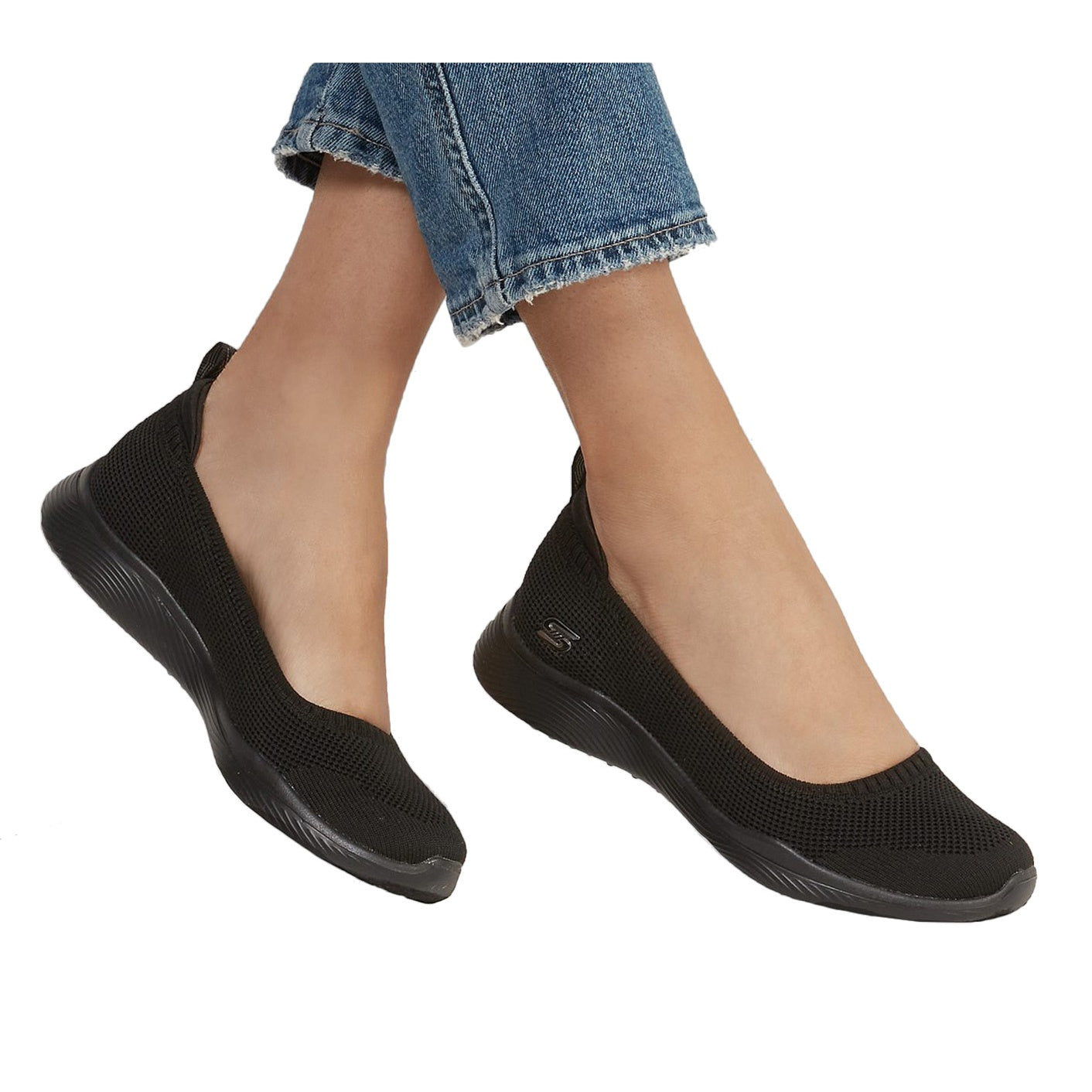 Black - Pack Shot - Skechers Womens-Ladies Microburst 2.0 Be Iconic Wide Shoes