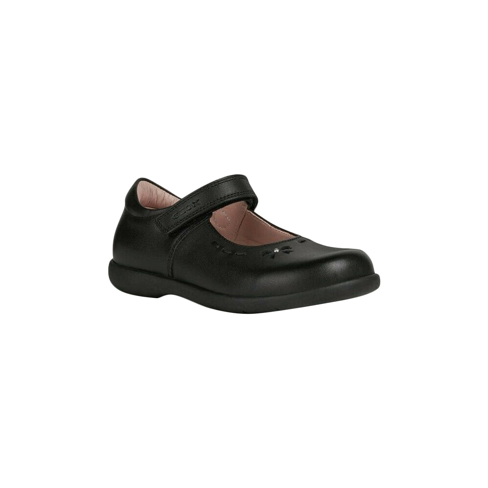 Black - Front - Geox Girls Naimara Ballerina Leather Mary Janes