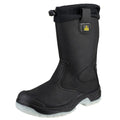Black - Pack Shot - Amblers Steel FS209 Safety Pull On - Womens Ladies Boots - Riggers Safety