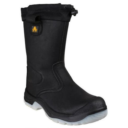 Black - Front - Amblers Steel FS209 Safety Pull On - Womens Ladies Boots - Riggers Safety