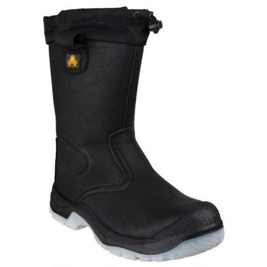Black - Front - Amblers Steel FS209 Safety Pull On - Womens Ladies Boots - Riggers Safety