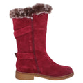 Burgundy - Back - Hush Puppies Womens-Ladies Megan Suede Mid Calf Boots