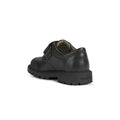 Black - Side - Geox Boys Shaylax Single Strap Leather School Shoes