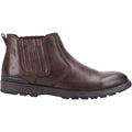 Brown - Back - Hush Puppies Mens Gary Leather Chelsea Boots