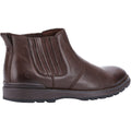 Brown - Side - Hush Puppies Mens Gary Leather Chelsea Boots