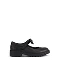 Black - Back - Geox Girls Casey Bow Leather School Shoes