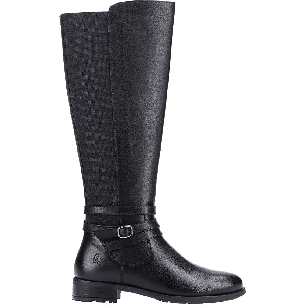 Black - Back - Hush Puppies Womens-Ladies Vanessa Leather Calf Boots