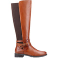 Tan - Back - Hush Puppies Womens-Ladies Vanessa Leather Calf Boots