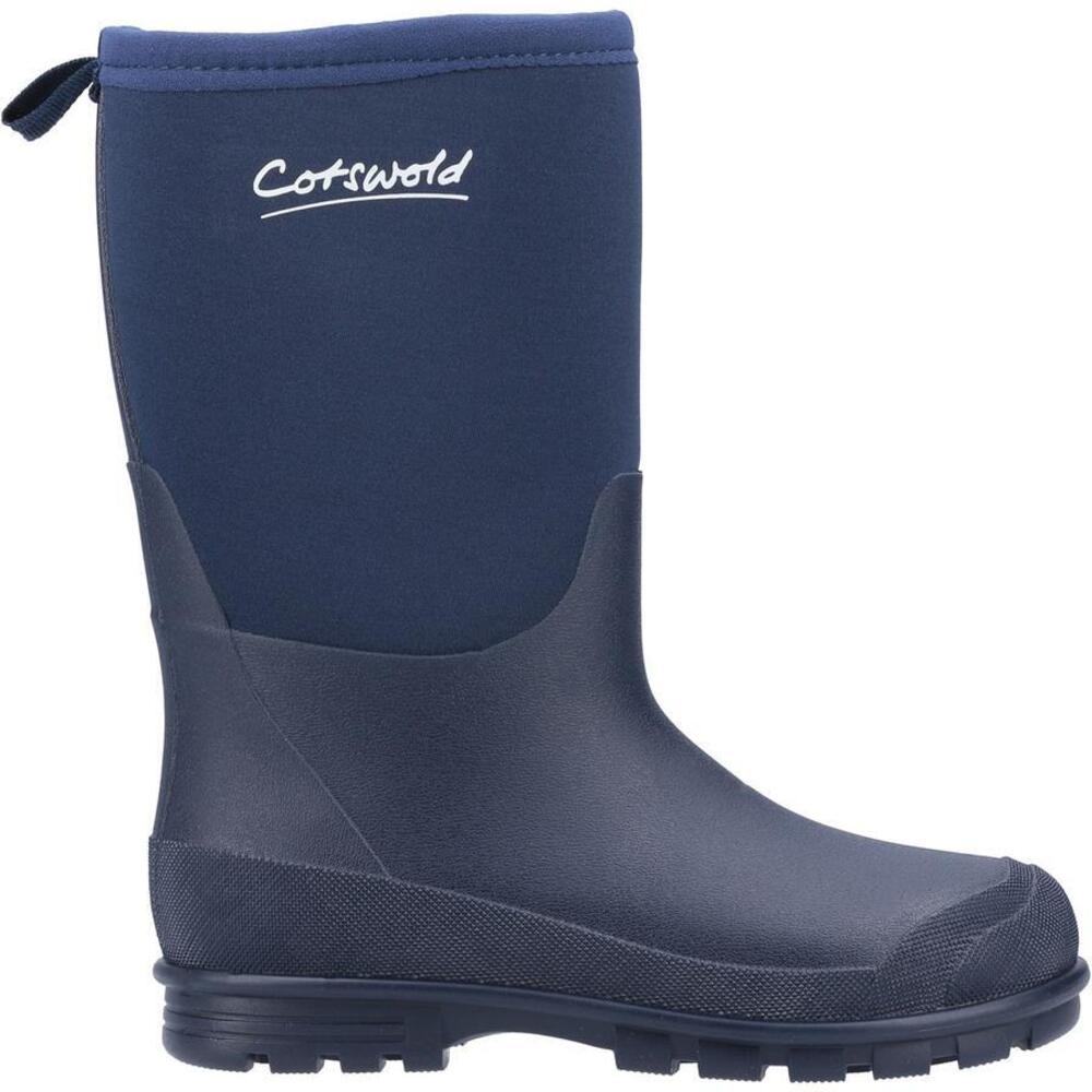 Blue - Back - Cotswold Childrens-Kids Hilly Neoprene Wellington Boots