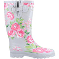 Grey-Pink - Back - Cotswold Womens-Ladies Blossom Wellington Boots