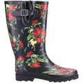 Black-Red - Back - Cotswold Womens-Ladies Blossom Wellington Boots
