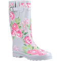 Grey-Pink - Front - Cotswold Womens-Ladies Blossom Wellington Boots
