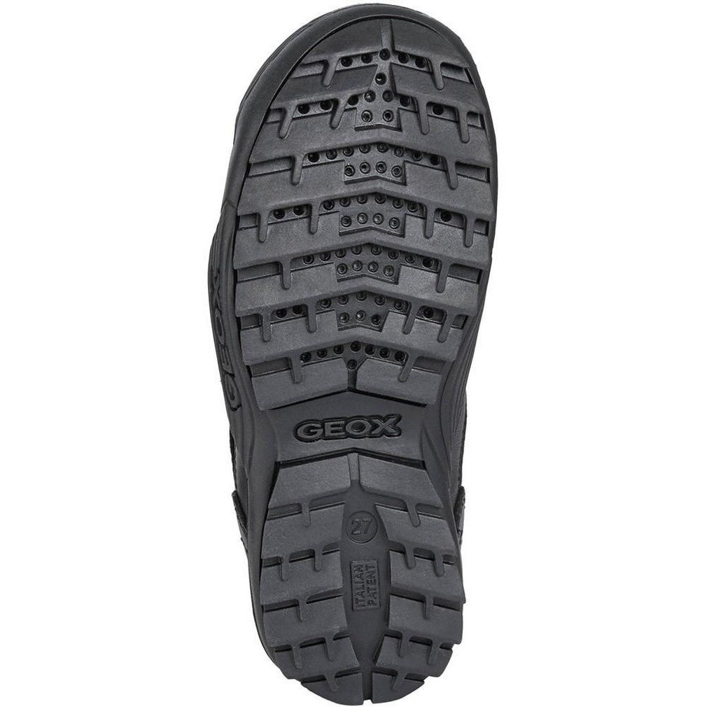 Black - Side - Geox Childrens-Kids J Savage A Leather School Shoes