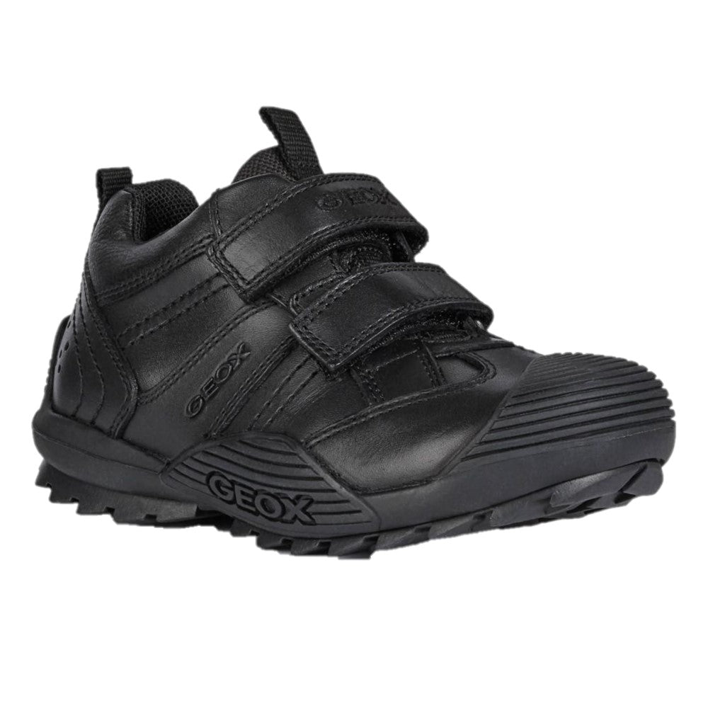 Black - Front - Geox Childrens-Kids J Savage A Leather School Shoes