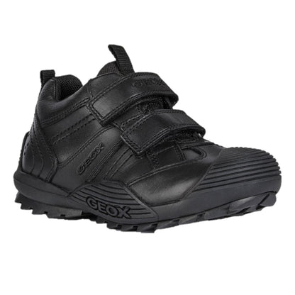 Black - Front - Geox Childrens-Kids J Savage A Leather School Shoes