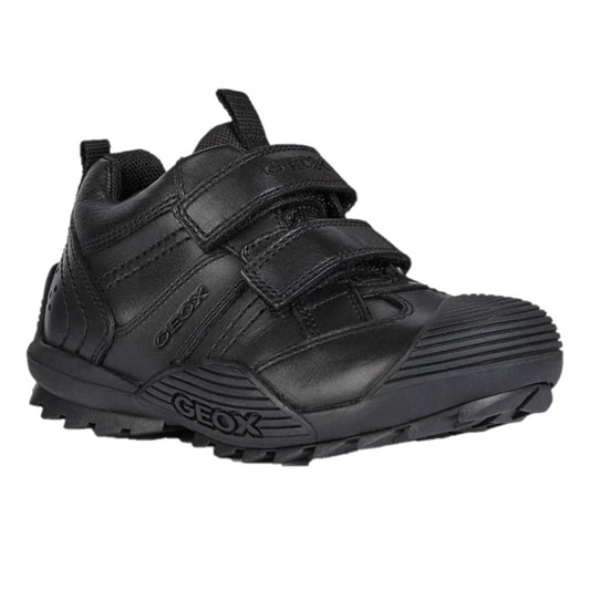 Black - Front - Geox Childrens-Kids J Savage A Leather School Shoes